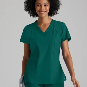 Racer 4-Pocket V-Neck Scrub Top